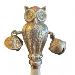 Sterling silver owl baby's rattle