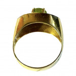Retro 18ct Yellow Gold Peridot & Diamond Ring