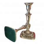 Pair of Edwardian Silver-Plate Reeded Candlesticks, Circa 1905