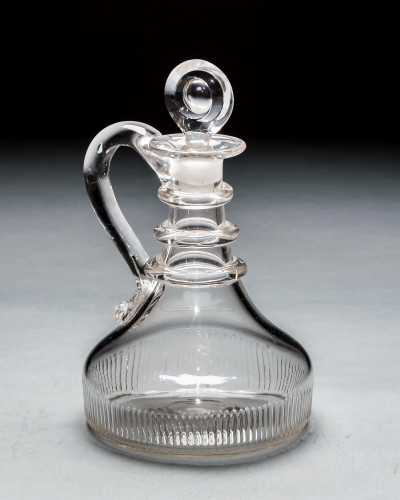A RARE TRIPLE RING SHIPS CLARET JUG