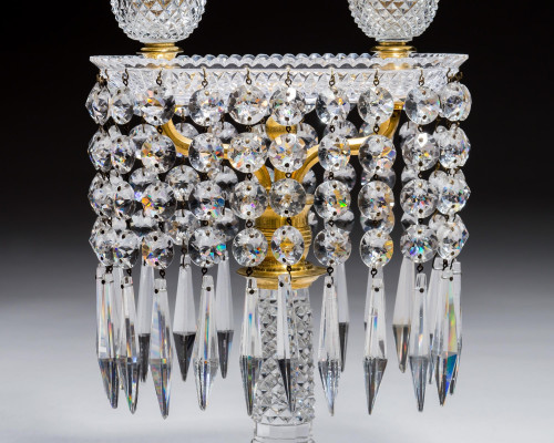 A PAIR OF DIAMOND CUT REGENCY TRAY LIGHTS