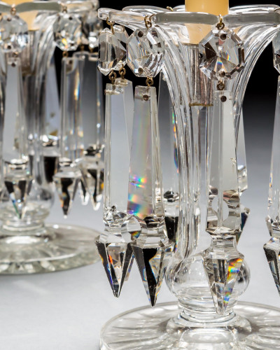 A PAIR OF SCALLOPED VICTORIAN LUSTRES