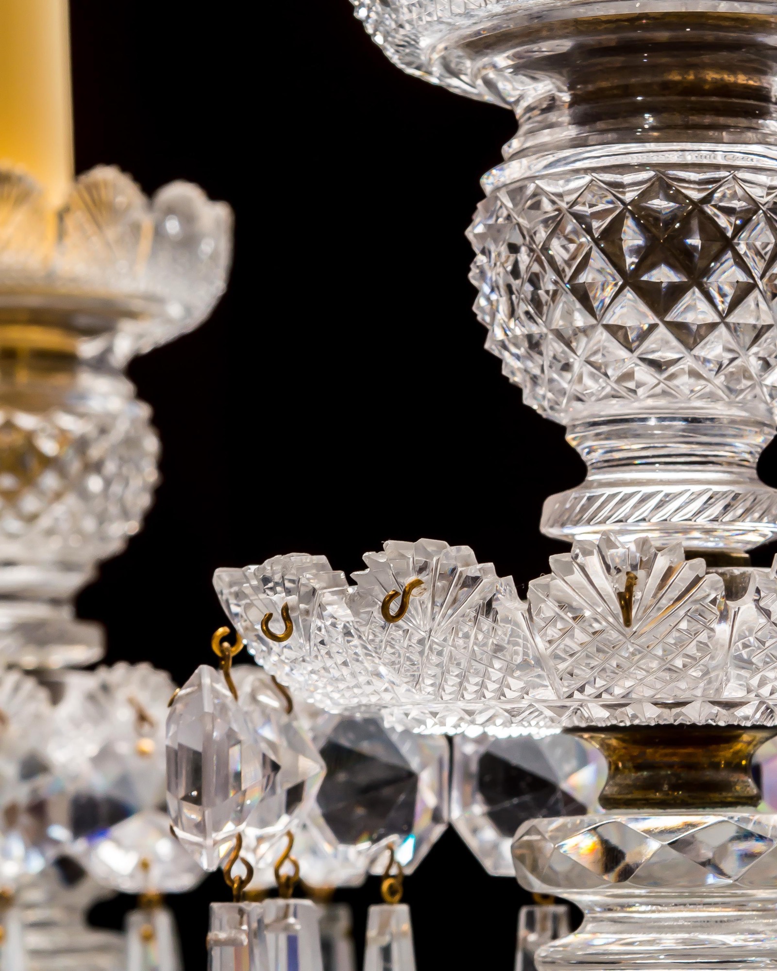 A PAIR OF FINELY CUT REGENCY LUSTRES