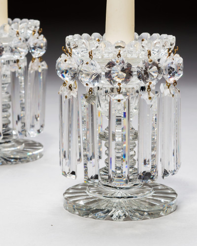A PAIR OF WILLIAM IV CUT GLASS LUSTRES