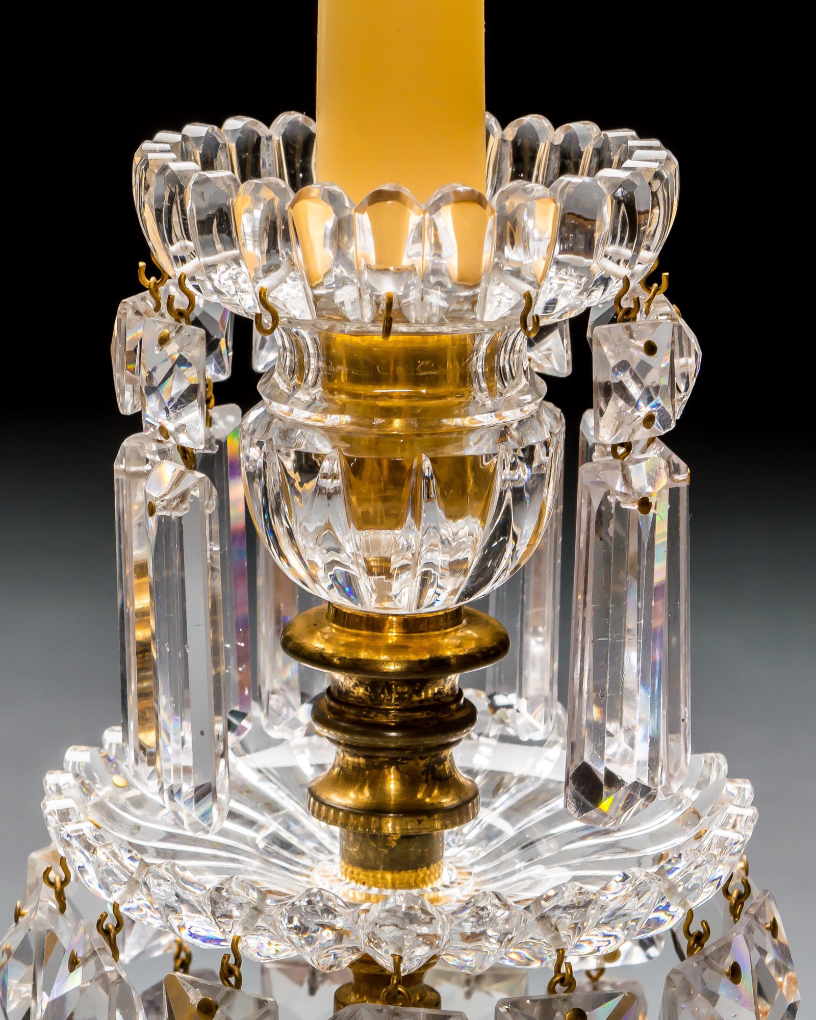 A PAIR OF DOUBLE TIER CANDLESTICKS ATTRIBUTED TO JOHN BLADES