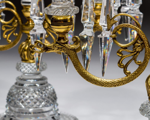 A PAIR OF REGENCY DRAGON CANDELABRA