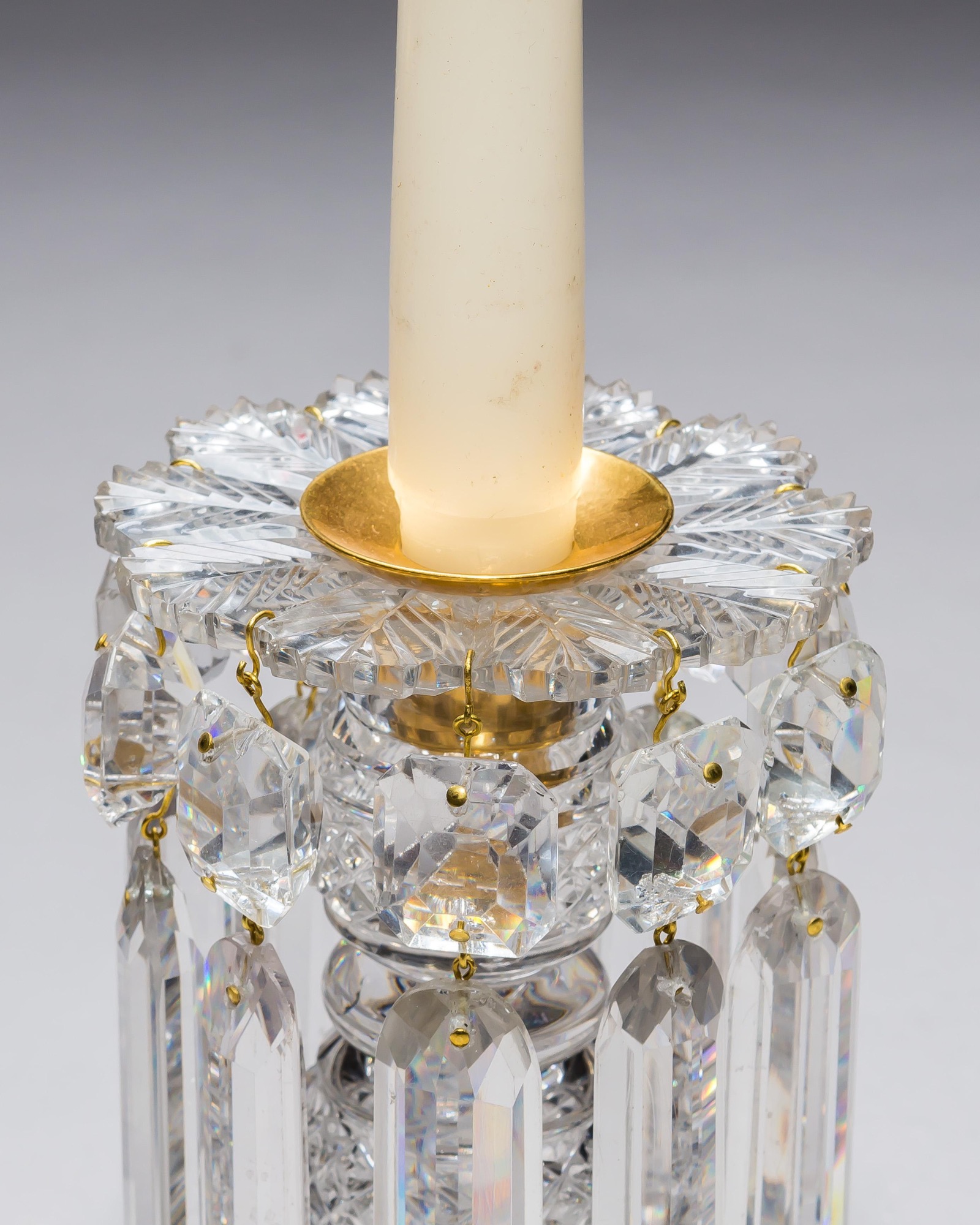 A PAIR OF UNUSUAL RECTANGULAR BASE LUSTRES