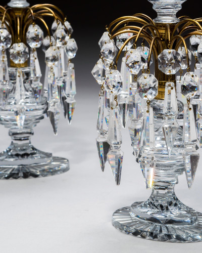 AN ELEGANT PAIR OF REGENCY OVAL LUSTRES