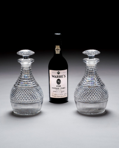 A PAIR OF REGENCY CUT GLASS DECANTERS