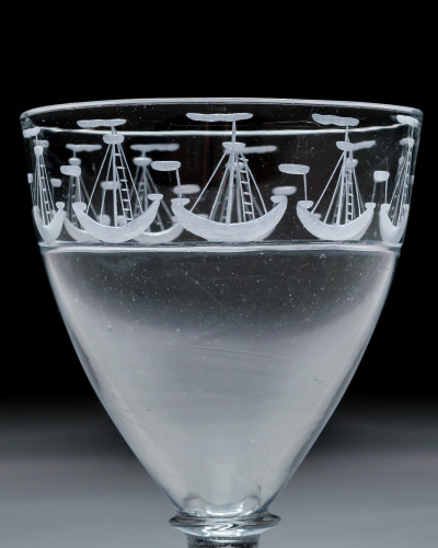 A RUMMER ENGRAVED WITH SHIPS