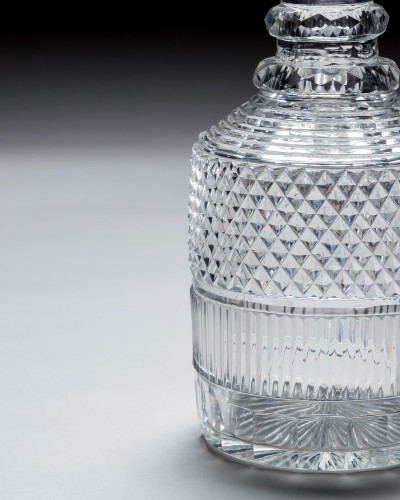 A FINE REGENCY DIAMOND CUT DECANTER