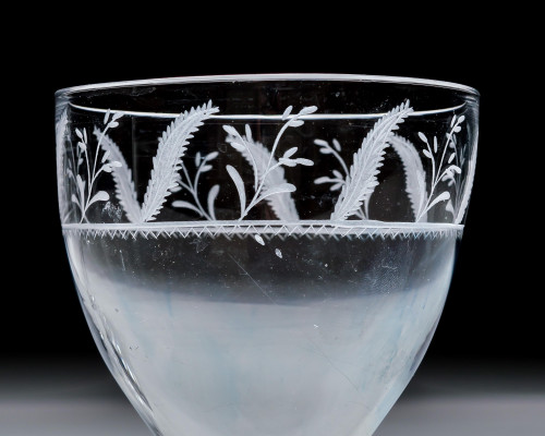 A PAIR OF ENGRAVED SQUARE BASE RUMMERS