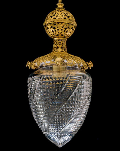 AN EXQUISITE SET OF THREE EDWARDIAN PENDENT LIGHTS