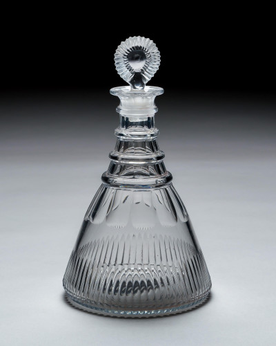 A SLICE & FLUTE SEMI-SHIP DECANTER