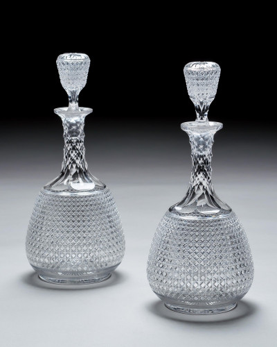 A PAIR OF VERY WELL CUT VICTORIAN DECANTERS