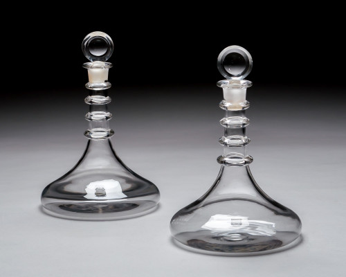 A PAIR OF SHIPS DECANTERS IN GEORGIAN STYLE