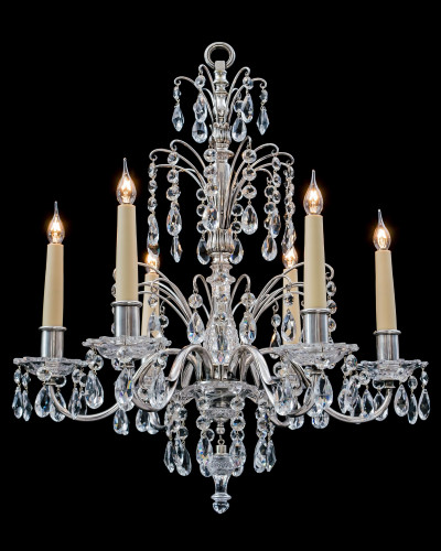 A SMALL SILVERED CHANDELIER ATTRIBUTED TO F&C OLSER