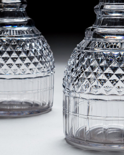 A PAIR OF REGENCY CUT GLASS DECANTERS