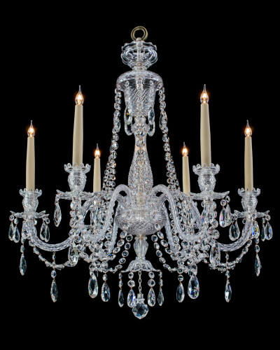 AN EXQUISITE SIX LIGHT ADAM STYLE CHANDELIER BY F&C OSLER