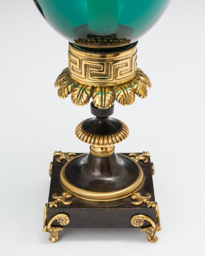 A PAIR OF GILT & BRONZE STORM SHADES