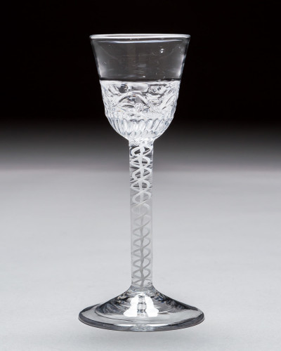 AN EXTREMELY RARE FLORAL MOULDED OPAQUE TWIST