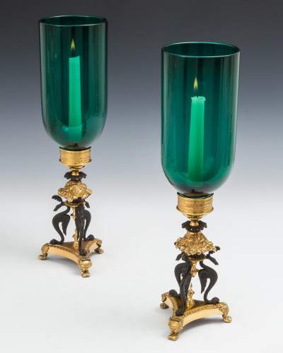 A FINE PAIR OF REGENCY STORM LIGHTS BY CHENEY LONDON