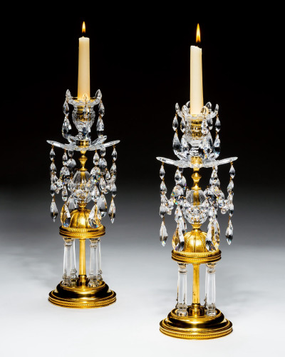 AN EXCEPTIONAL PAIR OF 18TH CENTURY TEMPLE CANDLESTICKS