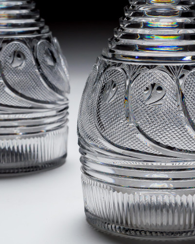 A PAIR OF REGENCY CUT GLASS DECANTERS