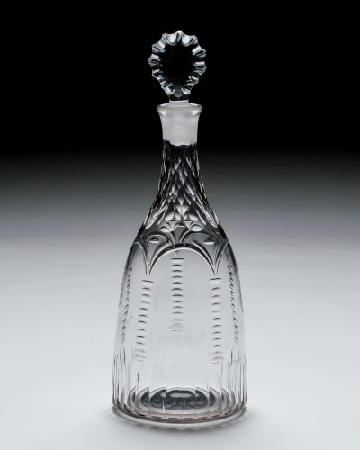A RICHLY CUT TAPERED GEORGIAN DECANTER
