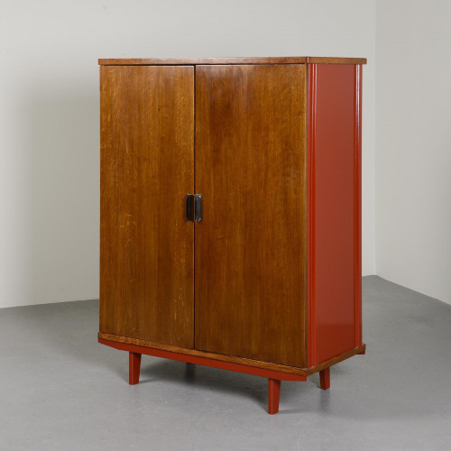 Rare wardrobe No. 100 variant by Jean Prouvé, 1952