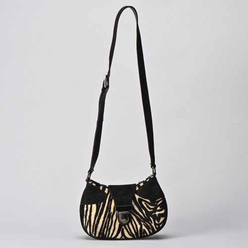 Stuart Weitzman,  Zebra print leather shoulder bag