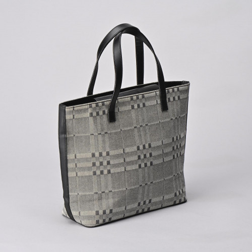 Prince of Wales check bag by Burberry London, canvas and leather, 2000s