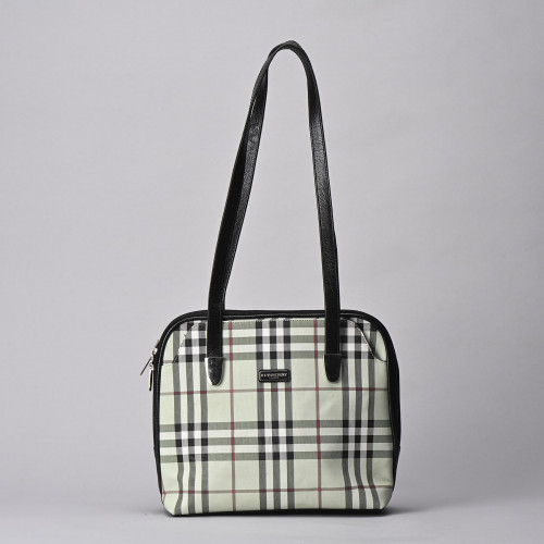 Shoulder bag in green House Check canvas, Burberry London circa 2005