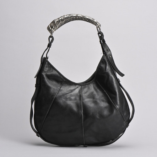 Hobo-style Mombasa bag in leather, Yves Saint Laurent, early 2000s