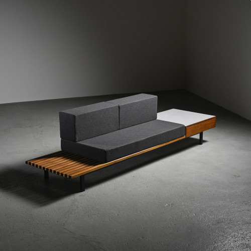 Banquette Cansado en acajou par Charlotte Perriand, Steph Simon circa 1960