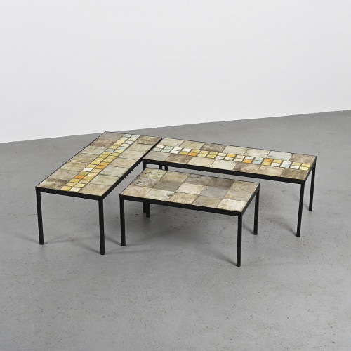 Three coffee tables by Les 2 Potiers, France, circa 1965