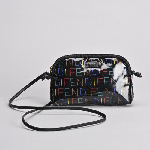 Pochette en cuir verni multicolore par Fendi, années 1980