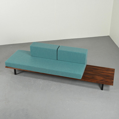 Charlotte Perriand Mahogany Cansado Wood Bench, circa 1962.