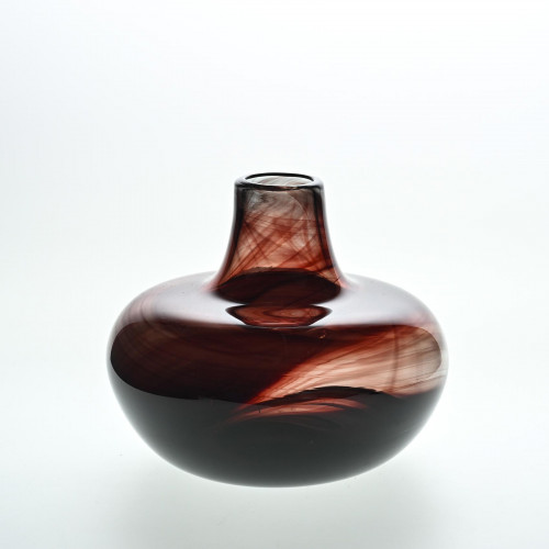 Purple blown glass vase by Claude Morin, Dieulefit, 1979