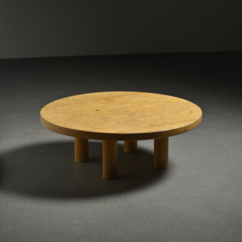 Table basse circulaire par René Martin, Méribel circa 1960