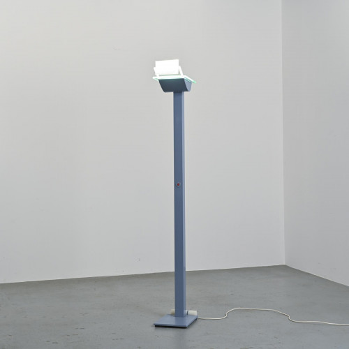 Lampadaire ID-S en métal laqué gris par Ettore Sottsass, Zumtobel, circa 1987