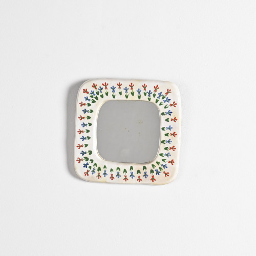 Glazed ceramic mirror, Les Quatre Potiers, circa 1965