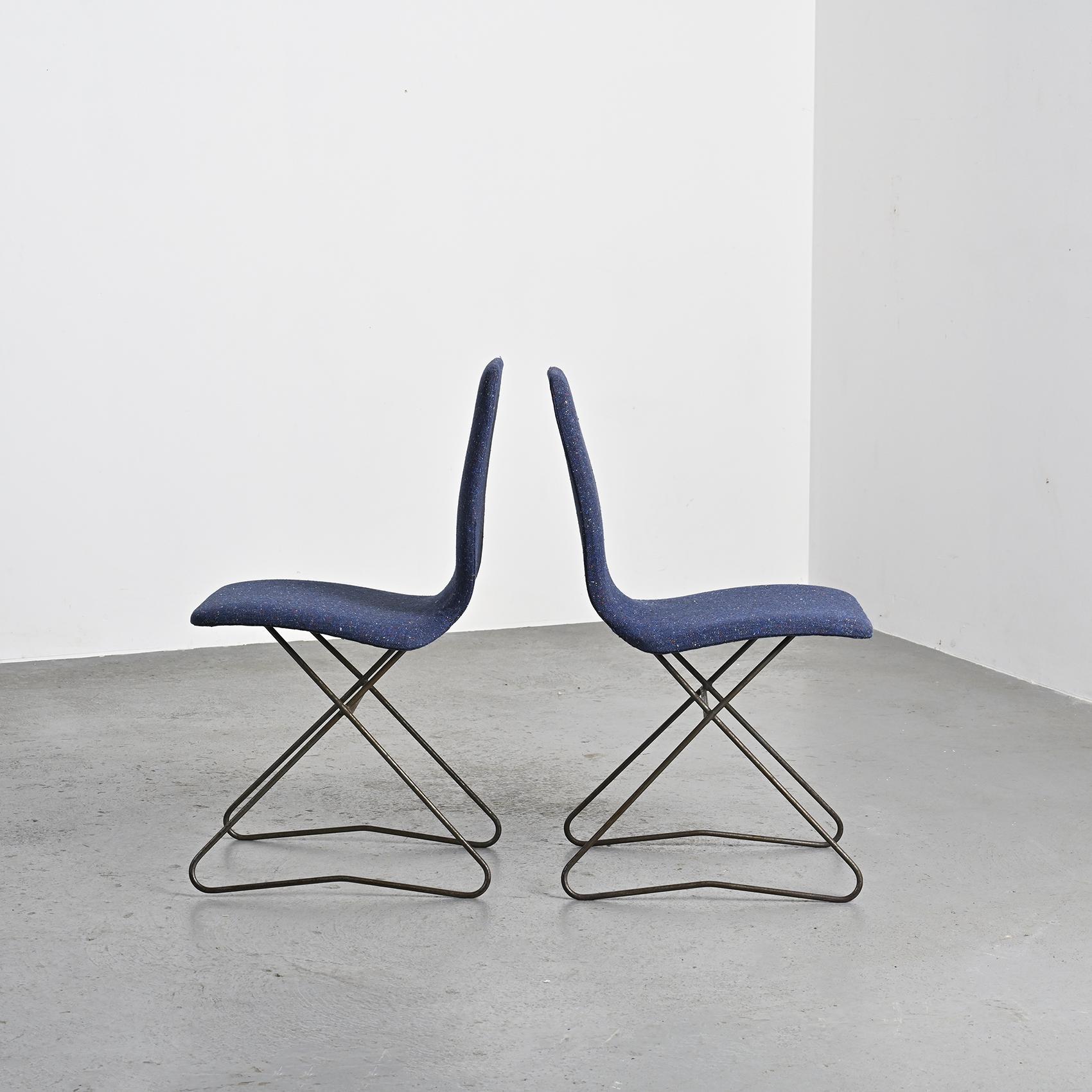 1950s Pair of Dining chairs by Louis Paolozzi