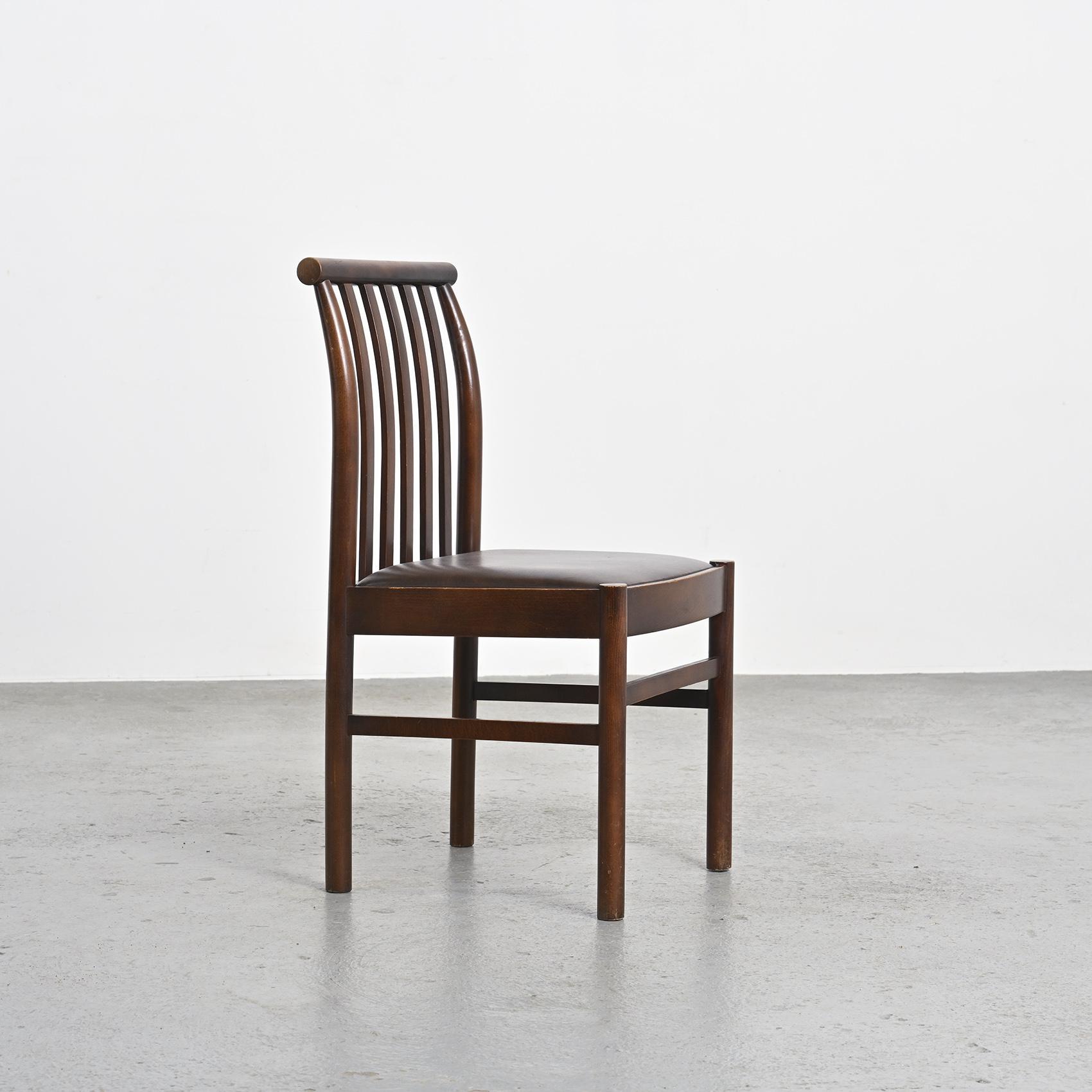 Suite de 4 chaises par Isamu Kenmochi Édition Akita Mokko, Japon 1970