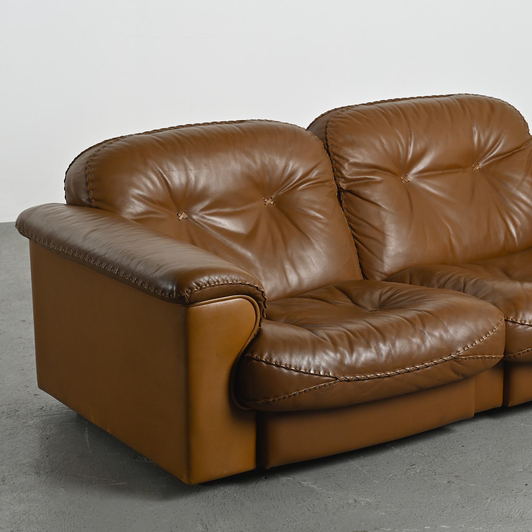 Canapé DS 101 en cuir, DE SEDE circa 1970