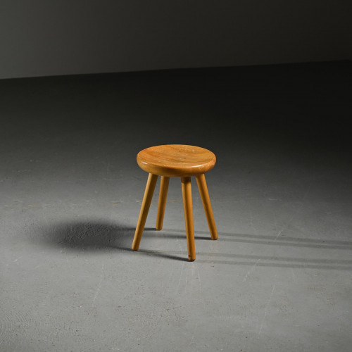 Tabouret en Pin par René Martin, France, circa 1965