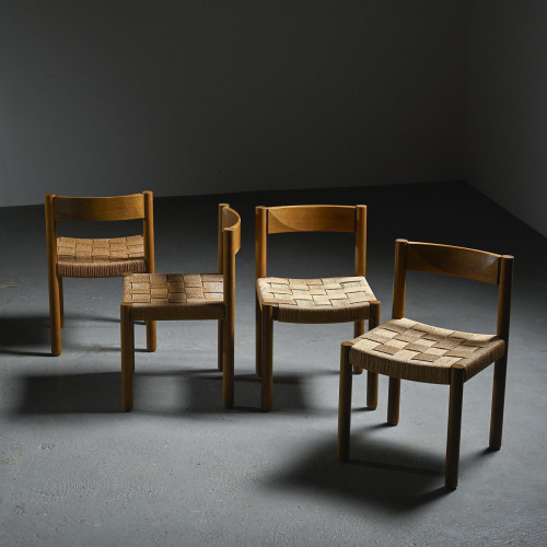 Suite de quatre chaises modèle 6200 par Robert et Trix Haussmann, Dietiker, 1963