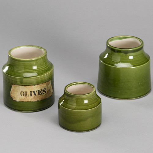 Green Ceramic Pots by Mado Jolain, circa 1960