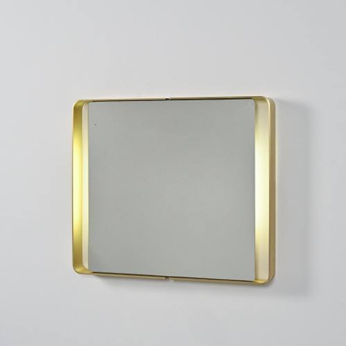 Miroir rectangulaire en métal doré, circa 1970