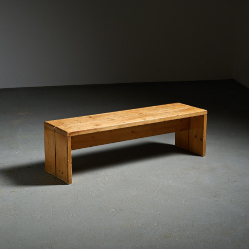 Solid wood bench, Les Arcs, circa 1970